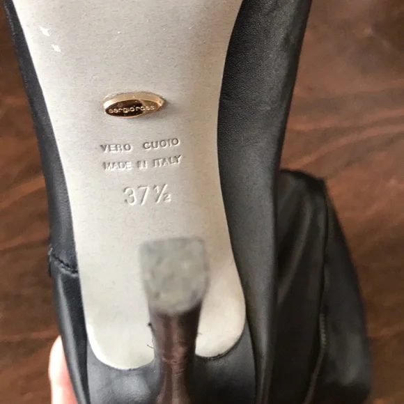 Sergio Rossi Black Boots Sz 37.5 - Picture 7 of 7